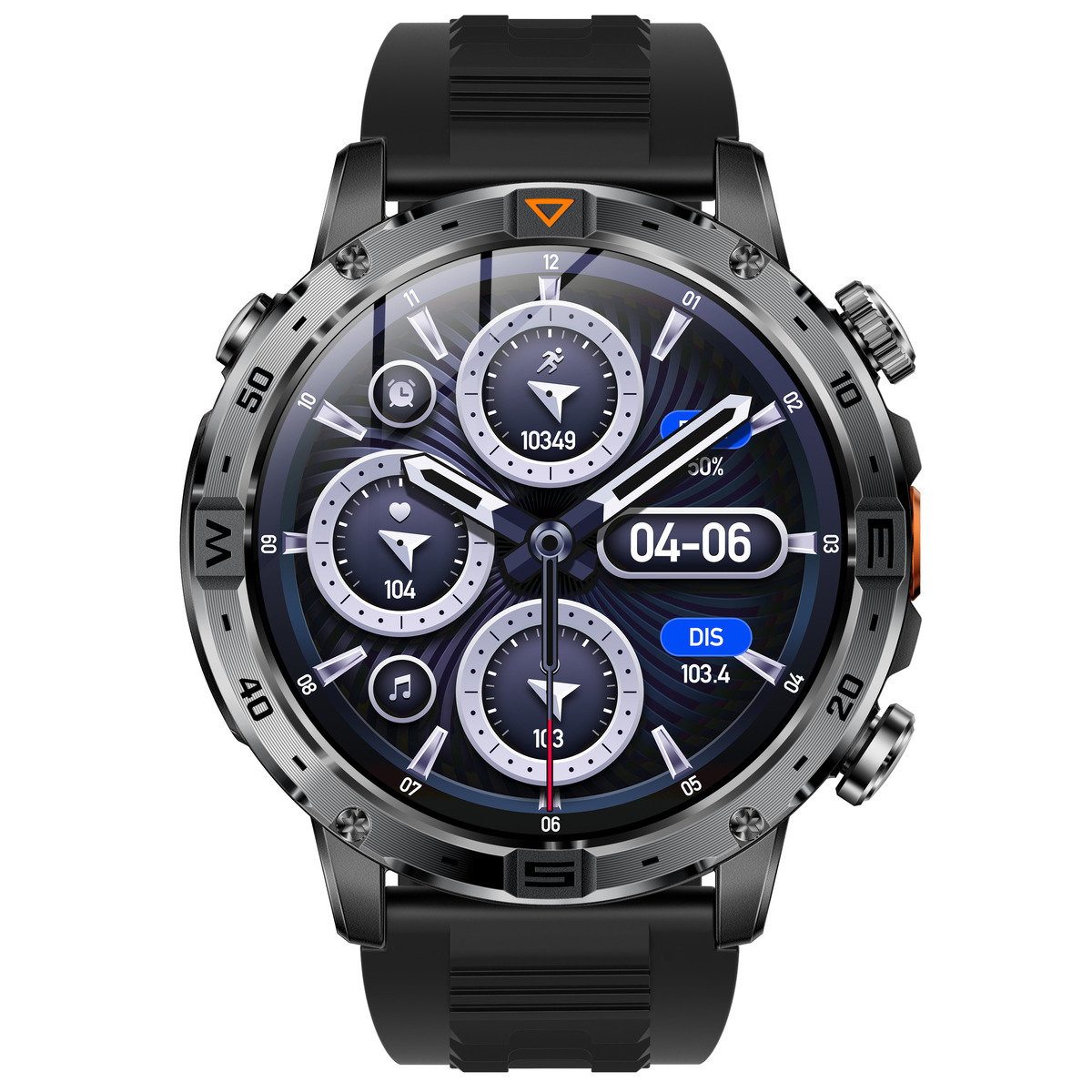 UWatch Smart Fire Rubber смарт-годинник з компасом, OLED 1.7″ і 2 ремінцями — фото 9