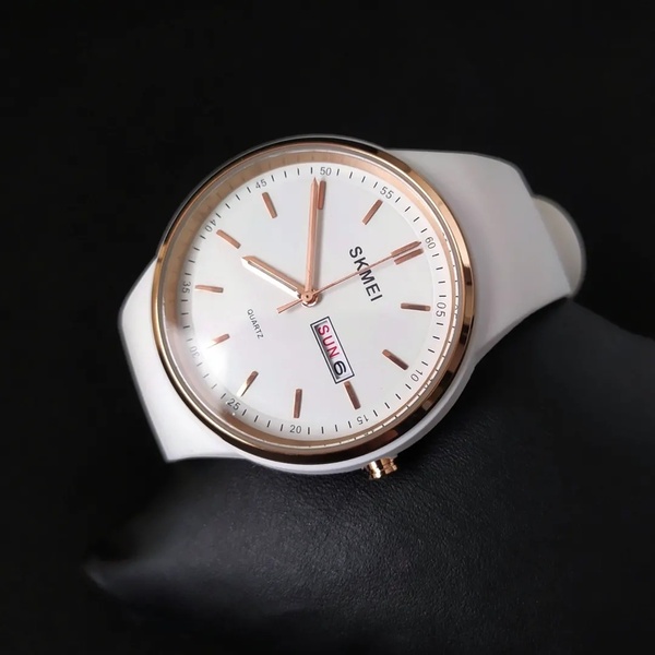 Жіночий годинник Skmei Vivo White 1747, білий, кварцовий, 42 мм — фото 4