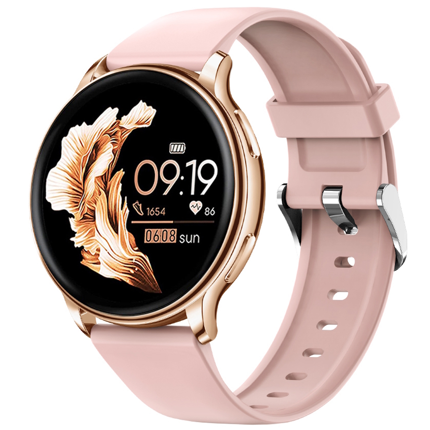 Жіночий смарт-годинник UWatch Smart Melisia Gold Rubber 44 мм з 2 ремінцями — фото 1