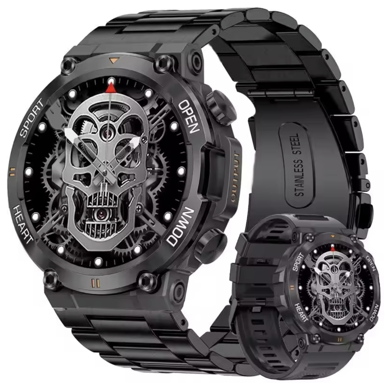 Смартгодинник UWatch Smart Storm Steel з OLED-дисплеєм 1.32 дюйма і сталевим ремінцем