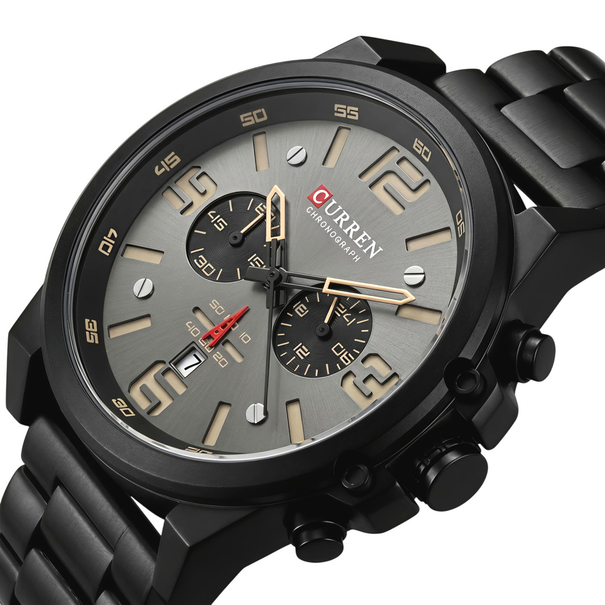 Чоловічий годинник Curren Monreal Black Metal 2352 з двома ремінцями — фото 1