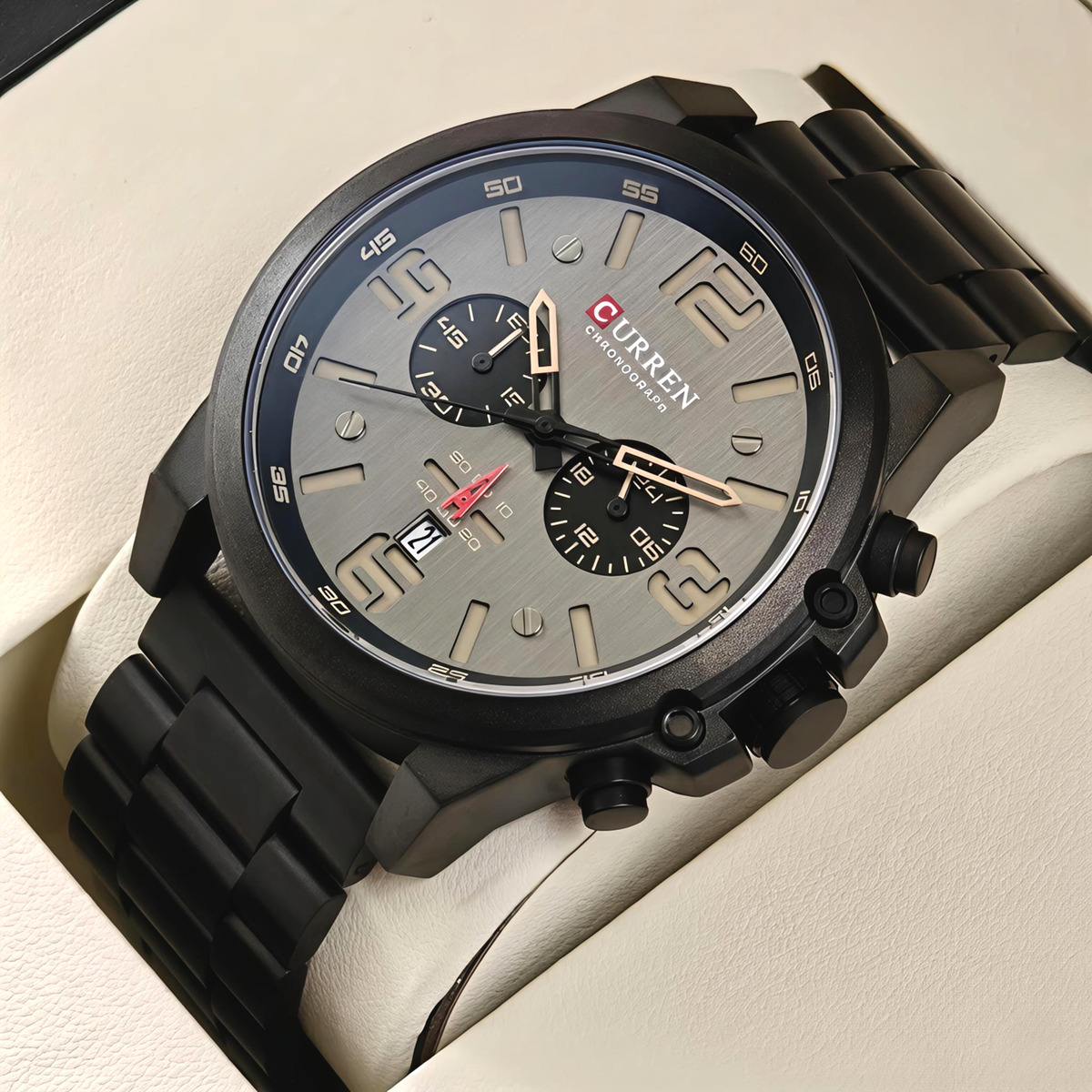 Чоловічий годинник Curren Monreal Black Metal 2352 з двома ремінцями — фото 2