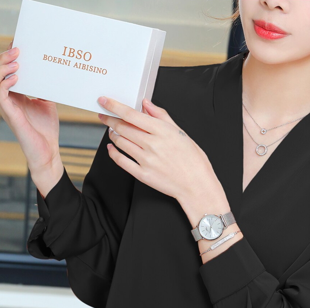 Подарунковий набір Baosaili BOX IBSO Silver з жіночим годинником і прикрасами — фото 6