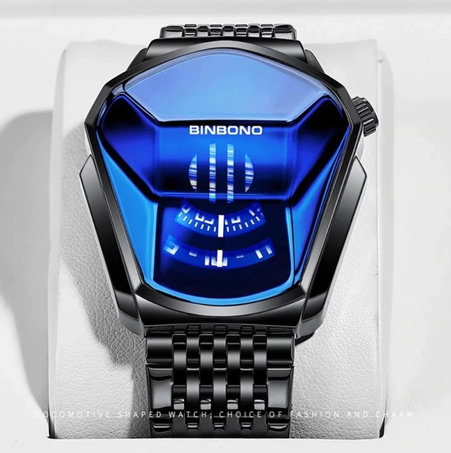 Hemsut Binbono Black чоловічий цифровий годинник зі сталевим браслетом — фото 4