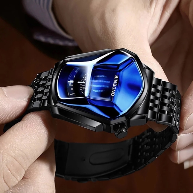 Hemsut Binbono Black чоловічий цифровий годинник зі сталевим браслетом — фото 5