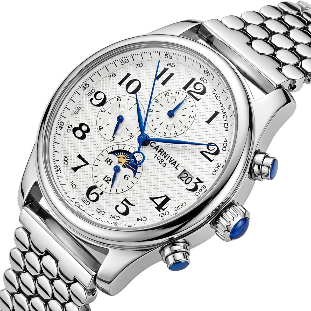 Чоловічий механічний годинник Carnival Masters Silver Honey 2431 з 2 ремінцями — фото 1