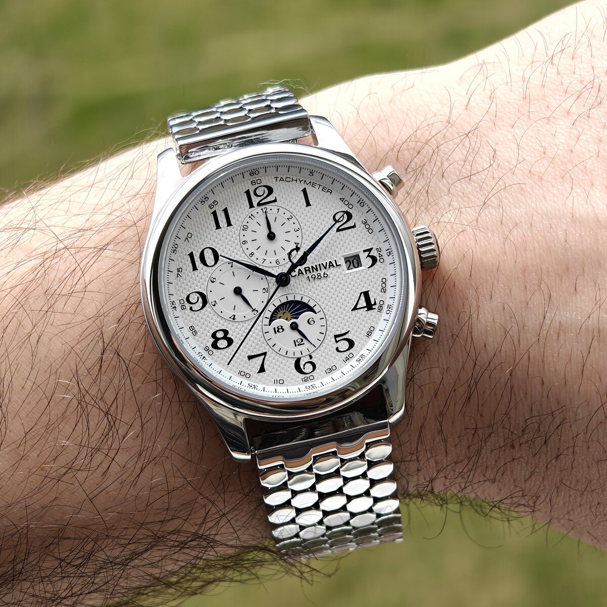 Чоловічий механічний годинник Carnival Masters Silver Honey 2431 з 2 ремінцями — фото 7