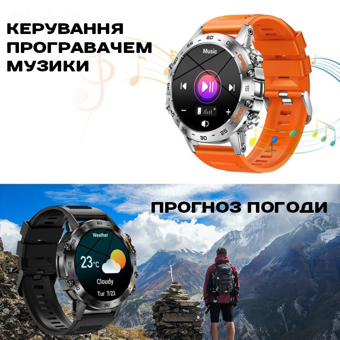 Смарт-годинник UWatch Smart Delta K52 Orange зі сталевим корпусом і Bluetooth 5.0 — фото 7