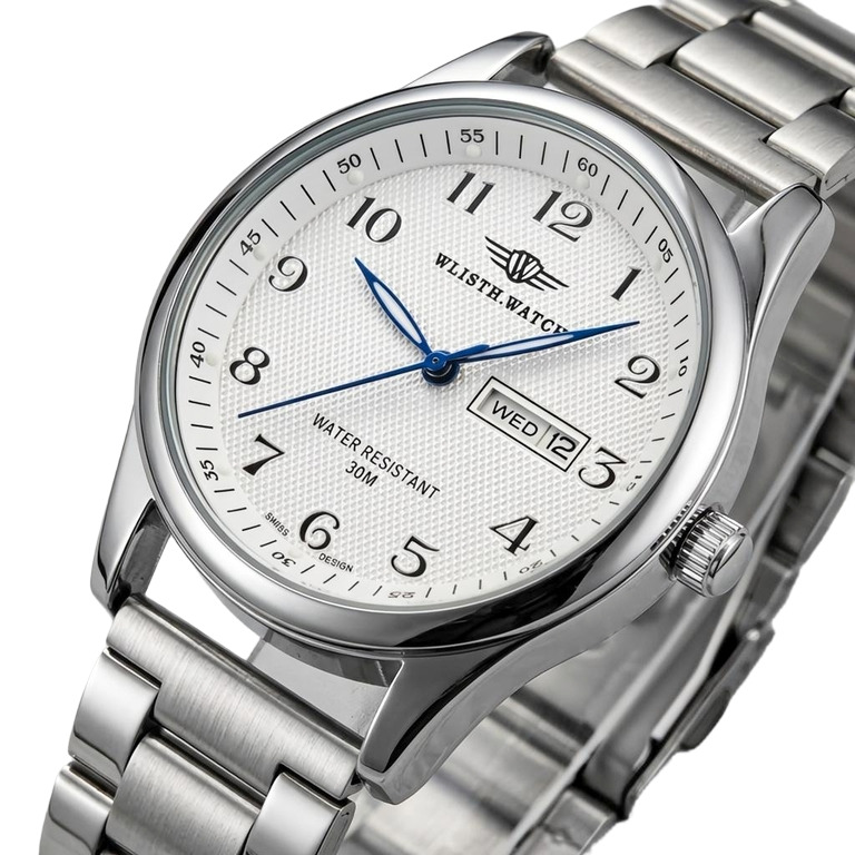 Чоловічий годинник Hemsut Standart Silver Metal 2512 з 2 ремінцями — фото 1