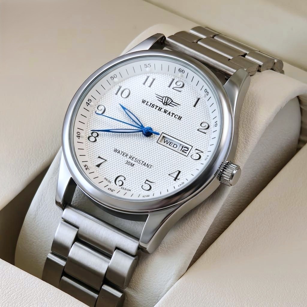 Чоловічий годинник Hemsut Standart Silver Metal 2512 з 2 ремінцями — фото 7