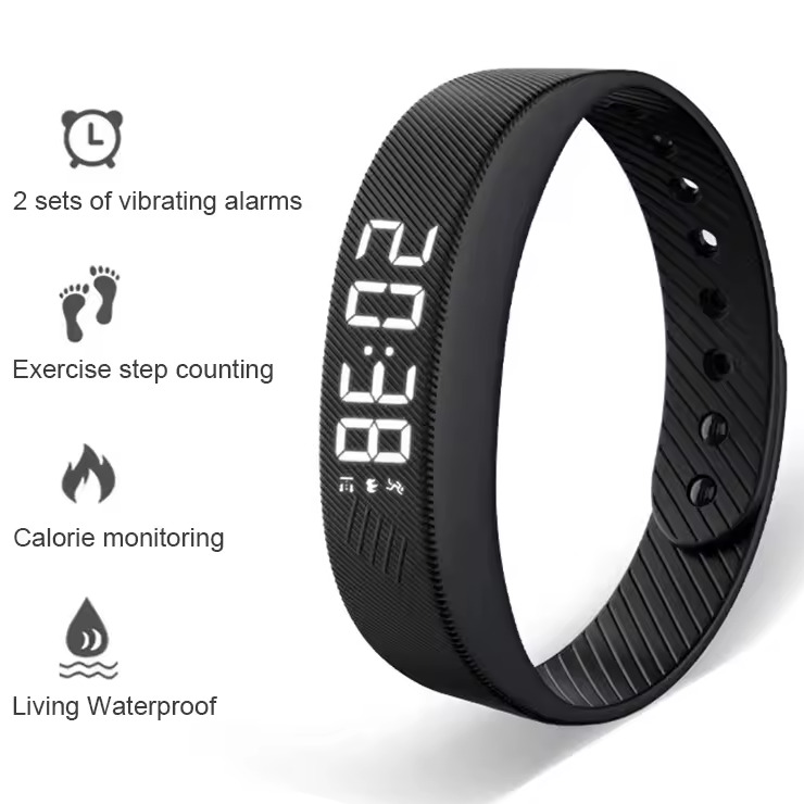 Фітнес-браслет Smart Digital Runner Band 2474 з USB-зарядкою, чорний