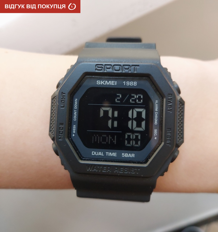 Чоловічий годинник Skmei Navi 2041 чорний цифровий тактичний 5 ATM — фото 10