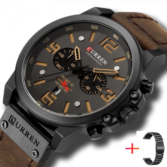 Чоловічий годинник Curren Monreal Black Metal 2352 з двома ремінцями — фото 8