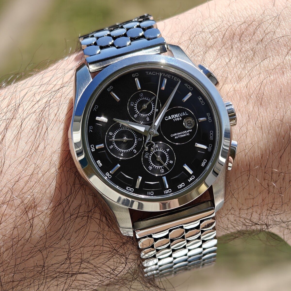 Чоловічий механічний годинник Carnival Genius Silver Honey 2372 з 2 ремінцями — фото 7