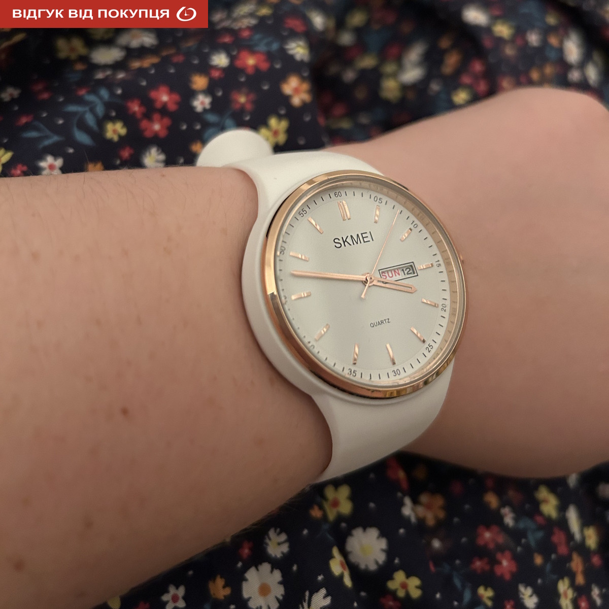 Жіночий годинник Skmei Vivo White 1747, білий, кварцовий, 42 мм — фото 7
