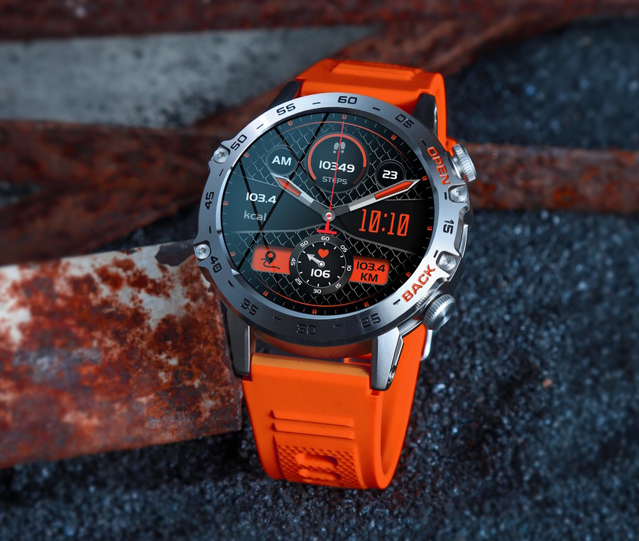 Смарт-годинник UWatch Smart Delta K52 Orange зі сталевим корпусом і Bluetooth 5.0 — фото 6