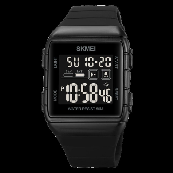 Чоловічий годинник Skmei Hakaton Pro 1537 чорний цифровий 5 ATM — фото 2