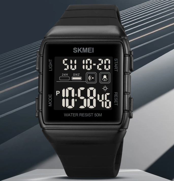 Чоловічий годинник Skmei Hakaton Pro 1537 чорний цифровий 5 ATM — фото 3