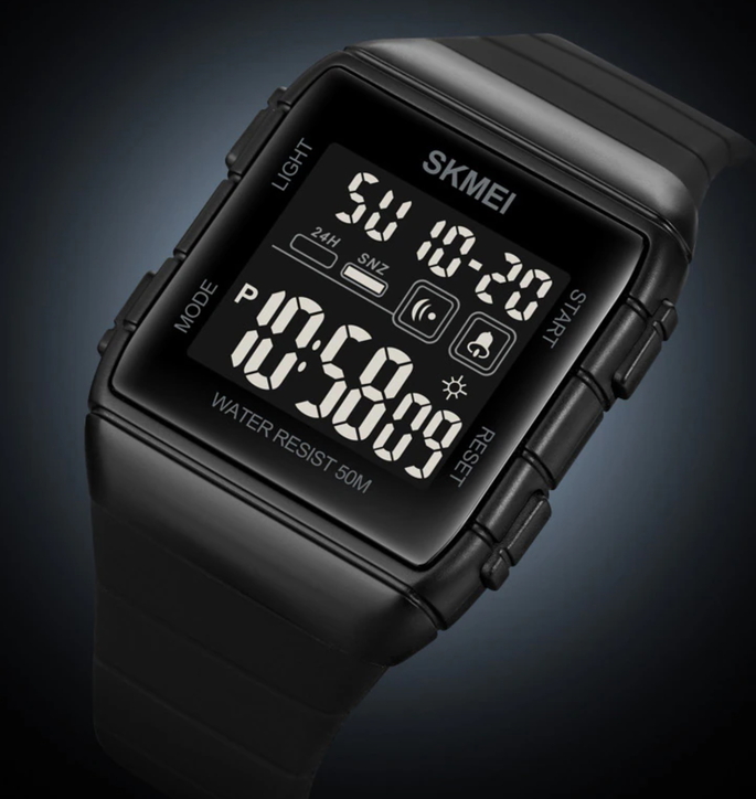 Чоловічий годинник Skmei Hakaton Pro 1537 чорний цифровий 5 ATM — фото 4