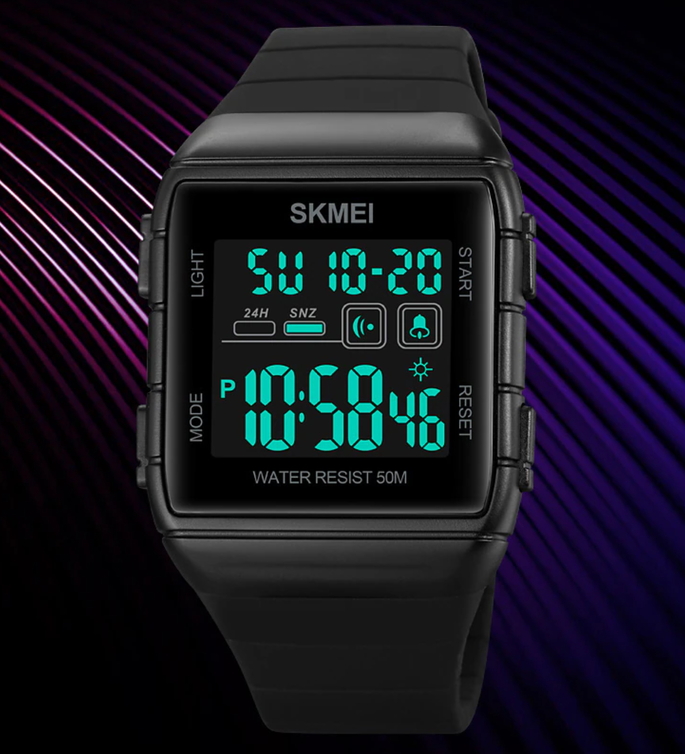 Чоловічий годинник Skmei Hakaton Pro 1537 чорний цифровий 5 ATM — фото 6