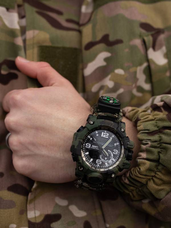 Чоловічий годинник Besta Military 4434 з компасом і тактичними функціями — фото 7