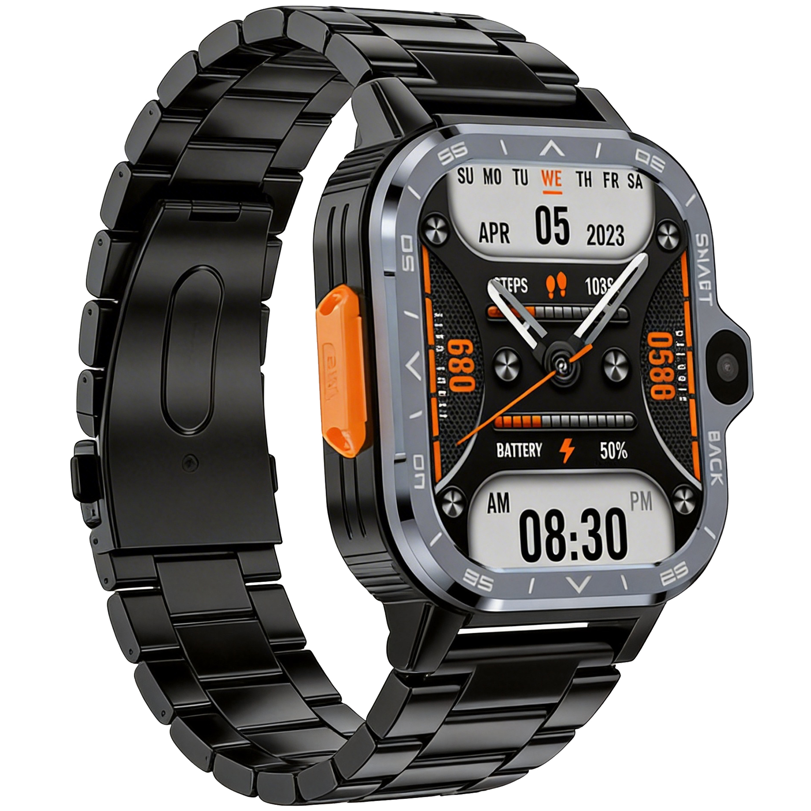 UWatch Smart Nova Sim Steel Black смартгодинник з SIM, 2 ремінці, Amoled 2.03″ — фото 2