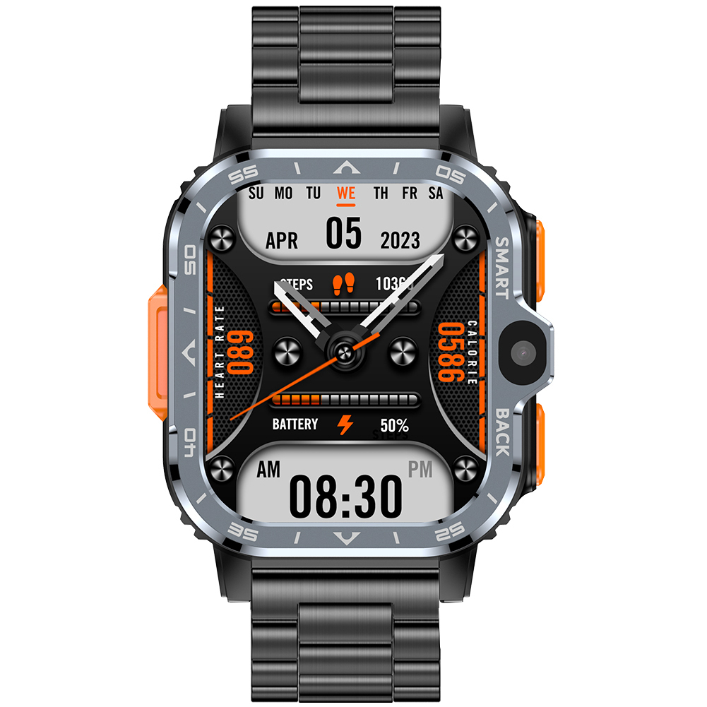 UWatch Smart Nova Sim Steel Black смартгодинник з SIM, 2 ремінці, Amoled 2.03″ — фото 3