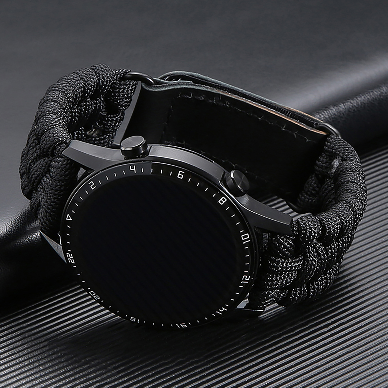 Ремінець Besta Paracord Black 22 мм чорний — фото 1