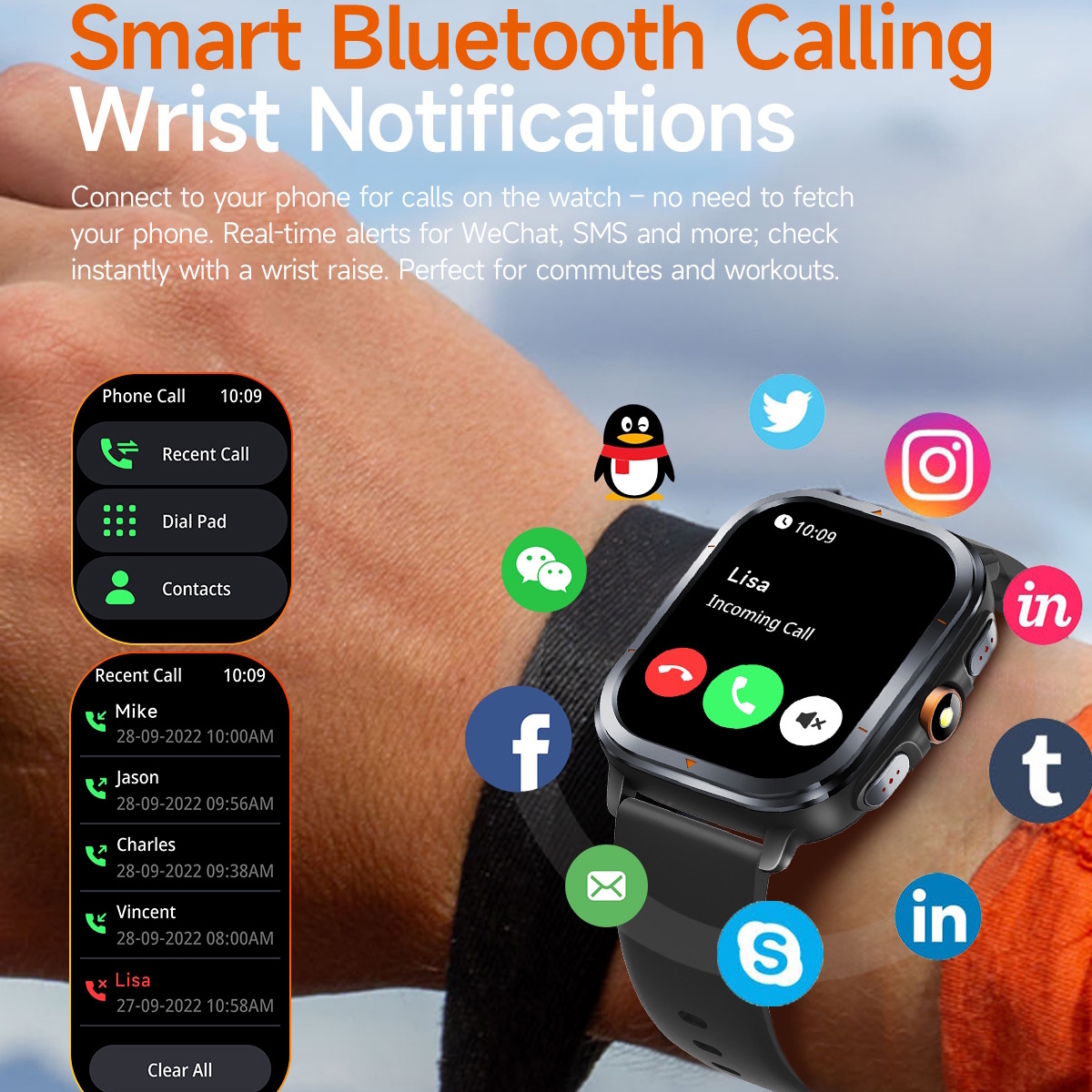 Смартгодинник UWatch Smart Bavaro Nano Nylon з GPS, ChatGPT і 2 ремінцями — фото 4