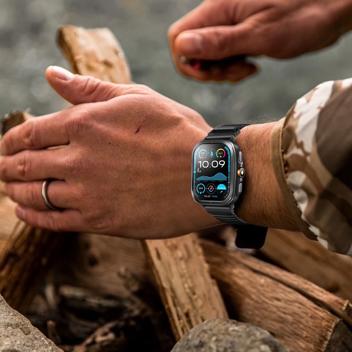 Смартгодинник UWatch Smart Bavaro Nano Nylon з GPS, ChatGPT і 2 ремінцями — фото 5