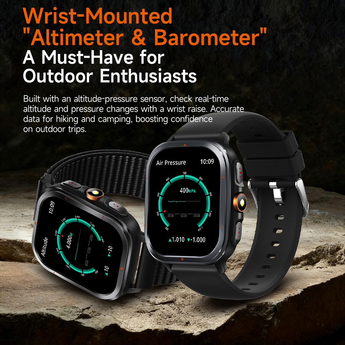 Смартгодинник UWatch Smart Bavaro Nano Nylon з GPS, ChatGPT і 2 ремінцями — фото 6