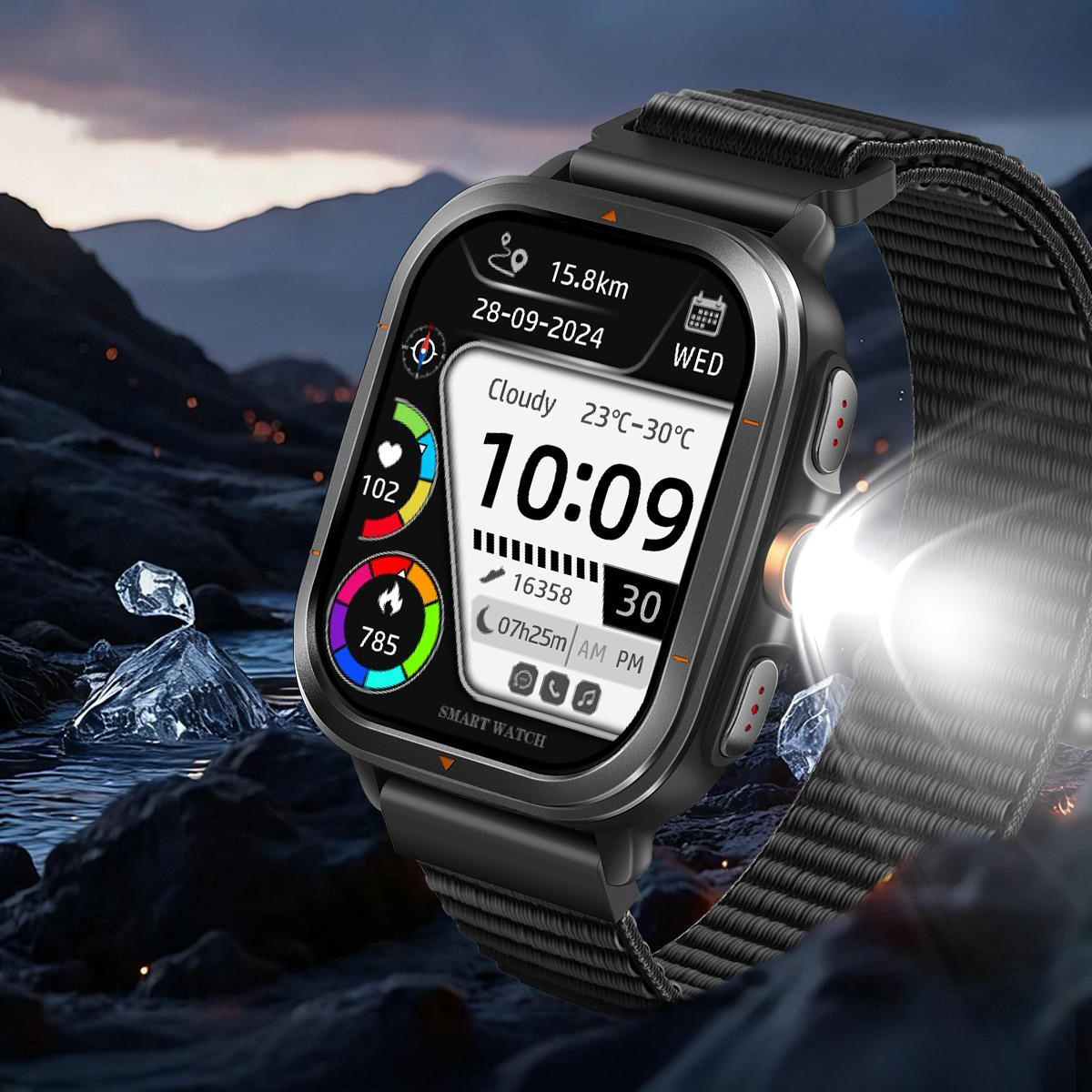 Смартгодинник UWatch Smart Bavaro Nano Nylon з GPS, ChatGPT і 2 ремінцями — фото 10