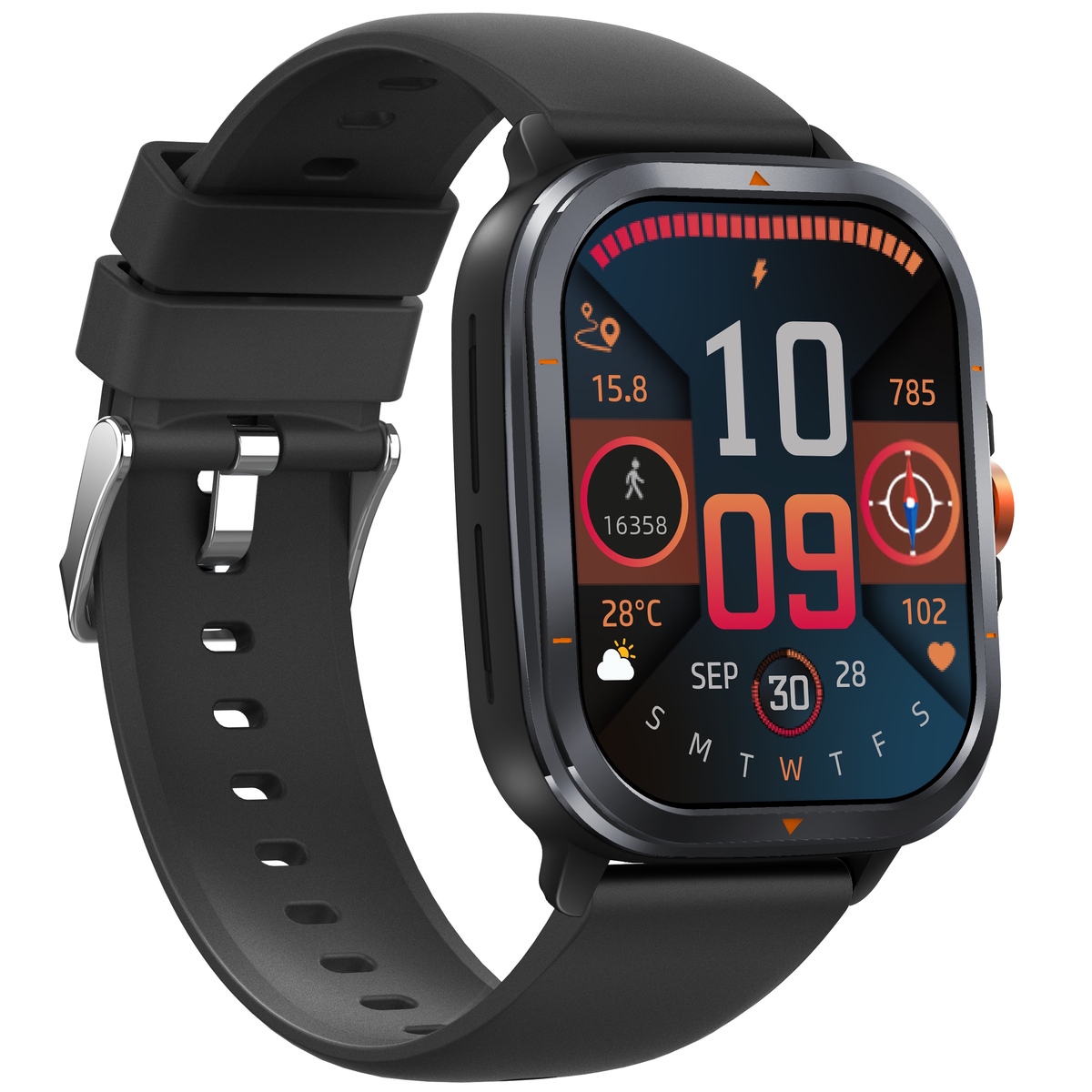 Смартгодинник UWatch Smart Bavaro Nano Rubber 2.01″ GPS, Bluetooth-дзвінки, 2 ремінці — фото 2