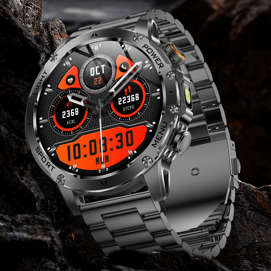UWatch Smart Power Ultra Steel, смартгодинник 1.7″ зі сталевим корпусом і 2 ремінцями — фото 3