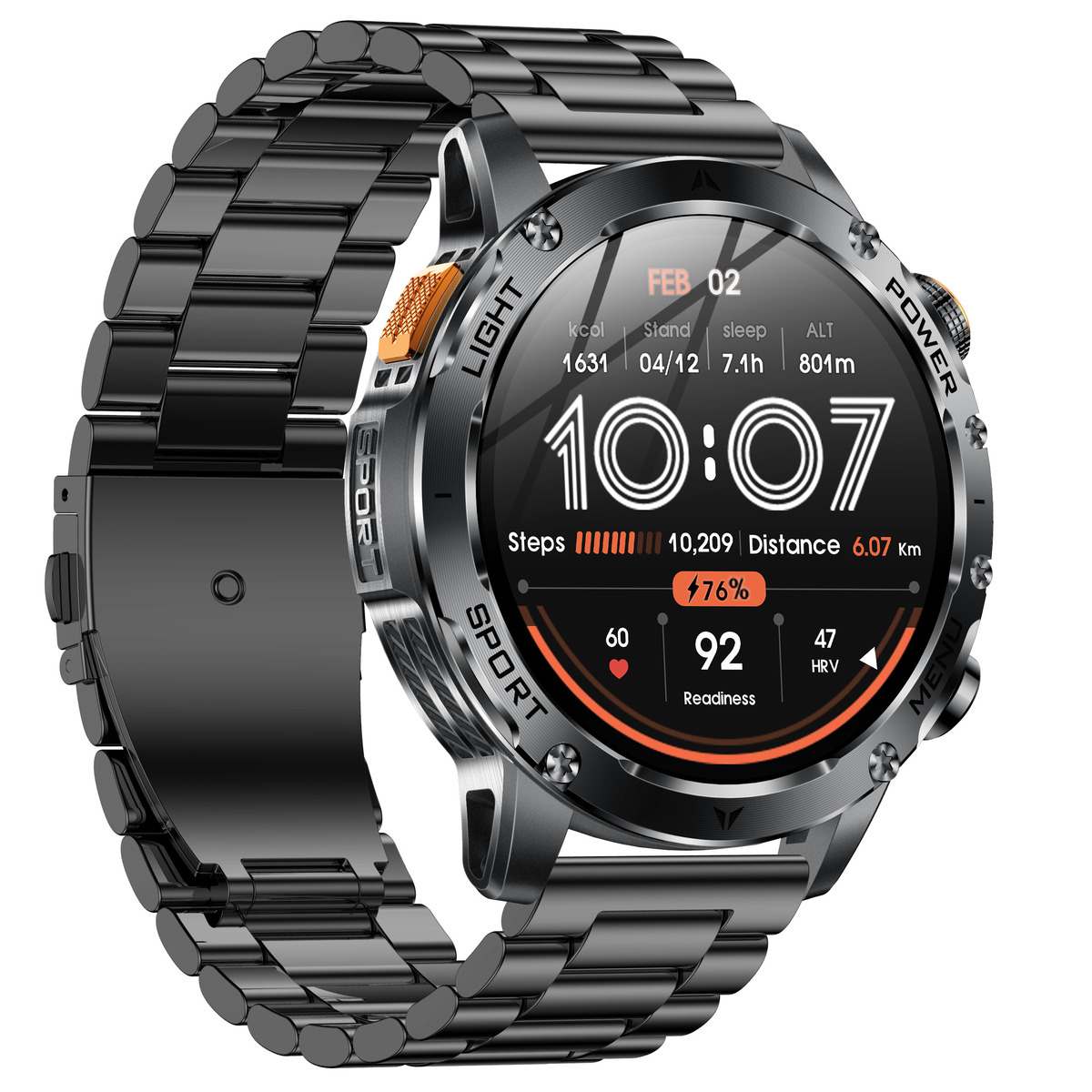UWatch Smart Power Ultra Steel, смартгодинник 1.7″ зі сталевим корпусом і 2 ремінцями — фото 4