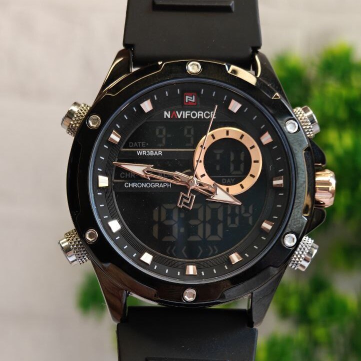 Чоловічий годинник Naviforce Pride Darkside 2128 з двома ремінцями, чорний — фото 8