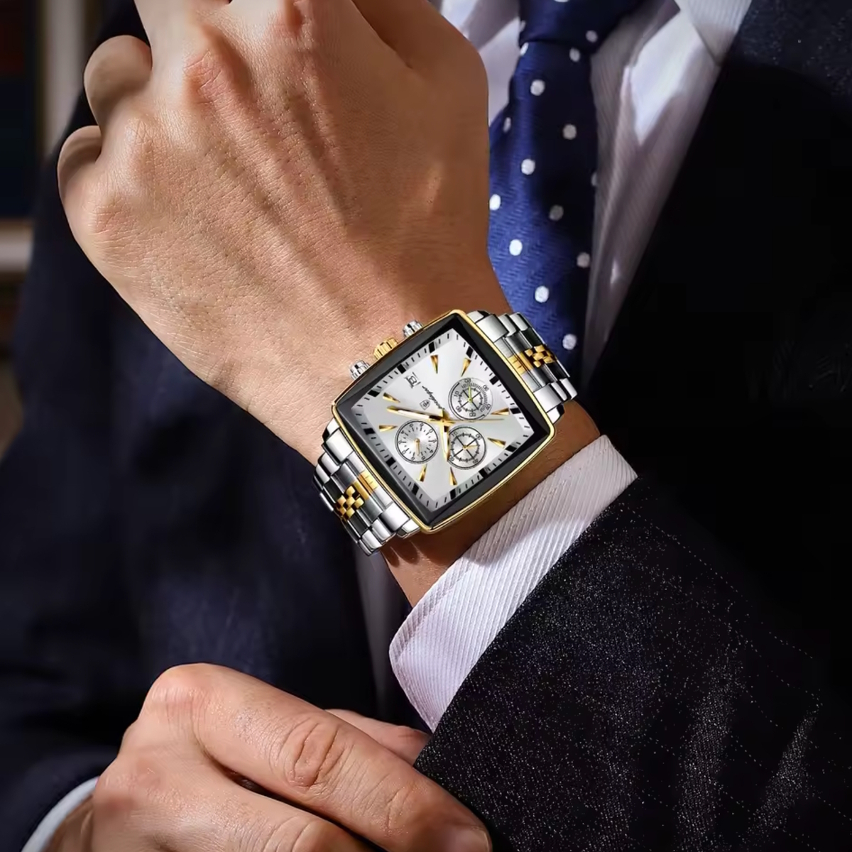 Чоловічий годинник Poedagar Parus Silver 2040 зі сталевим браслетом — фото 4