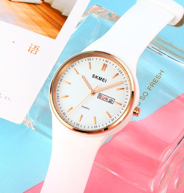 Жіночий годинник Skmei Vivo White 1747, білий, кварцовий, 42 мм — фото 2