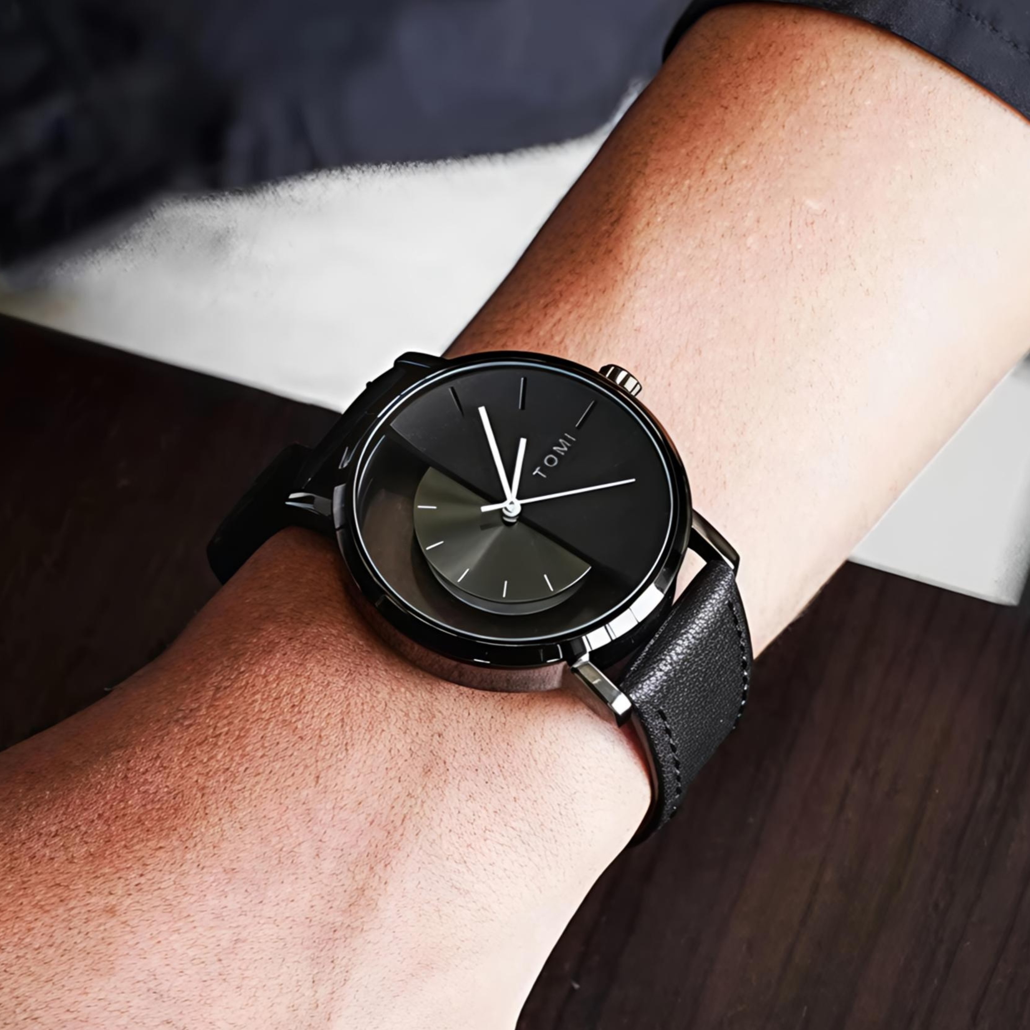 Чоловічий годинник Tomi Brand Tomi Gentleman 2449, чорний, 42 мм — фото 4