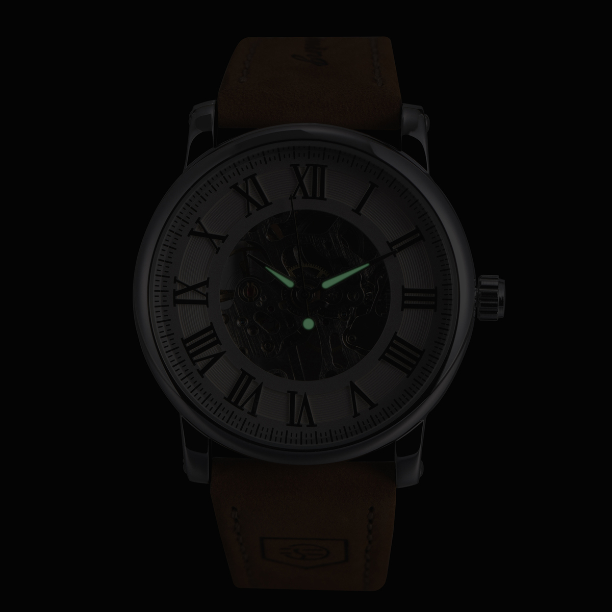Чоловічий механічний годинник Forsining Vintage Pro 1798 з білим циферблатом — фото 7