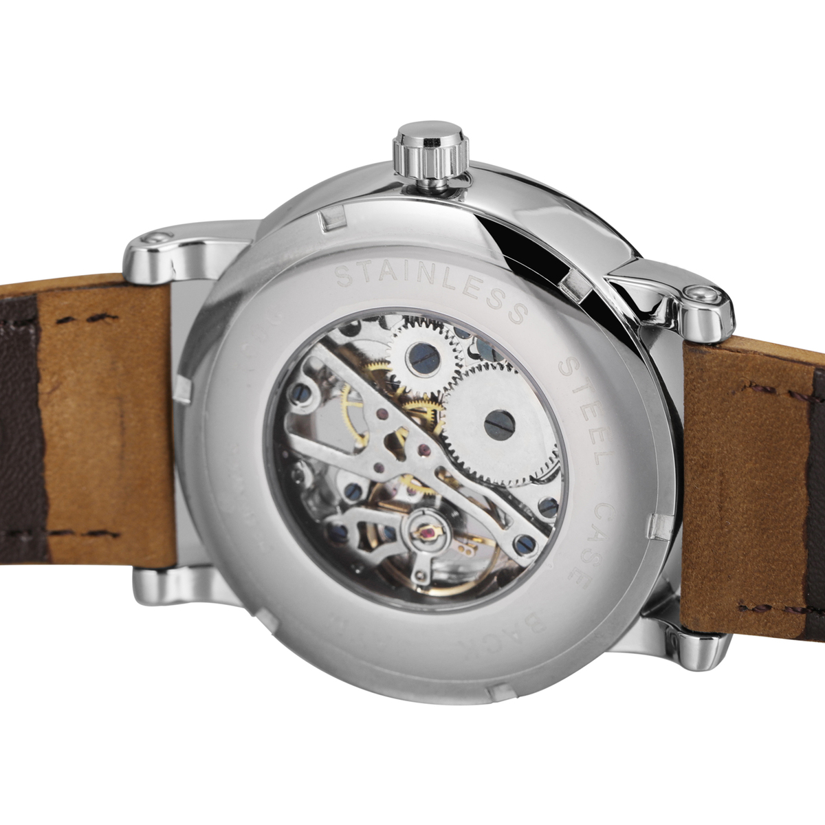 Чоловічий механічний годинник Forsining Vintage Pro 1798 з білим циферблатом — фото 8