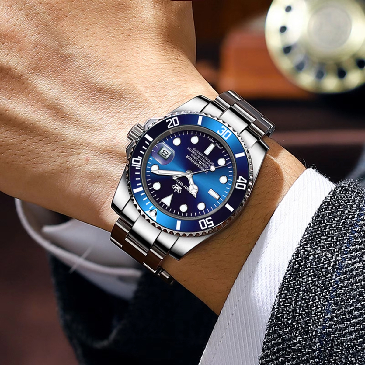 Чоловічий годинник Hemsut Zurich Carekiso Blue 43 мм із синім циферблатом — фото 3