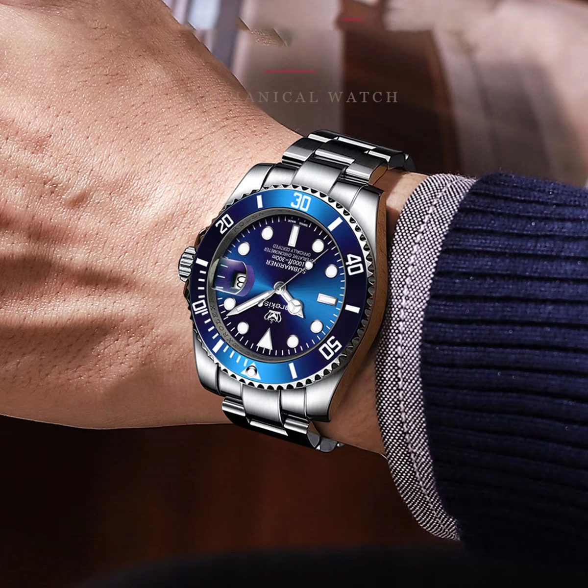 Чоловічий годинник Hemsut Zurich Carekiso Blue 43 мм із синім циферблатом — фото 6