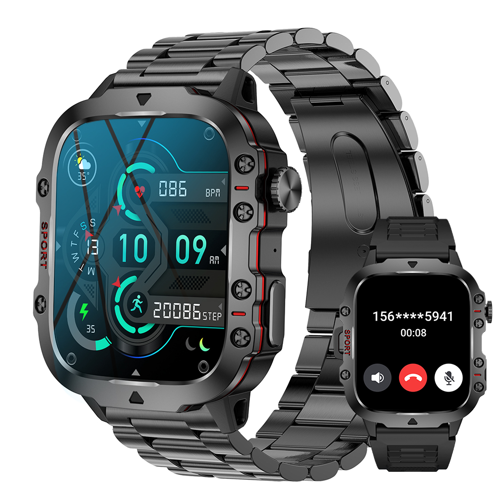 Lige Smart Expert Nano Steel 1692, смартгодинник 1.96″ зі сталевим ремінцем, 2 ремінці — фото 1