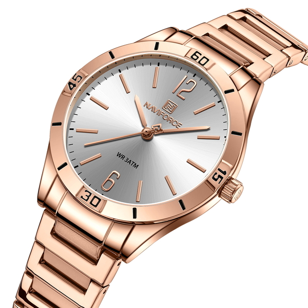 Жіночий годинник Naviforce Malibu 1403 золотистий зі сріблястим циферблатом — фото 1