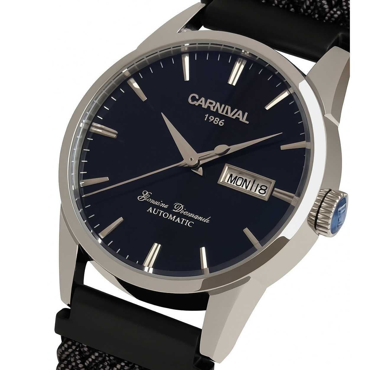Чоловічий механічний годинник Carnival Flagman Magnetic Grey 2160 з 2 ремінцями — фото 1