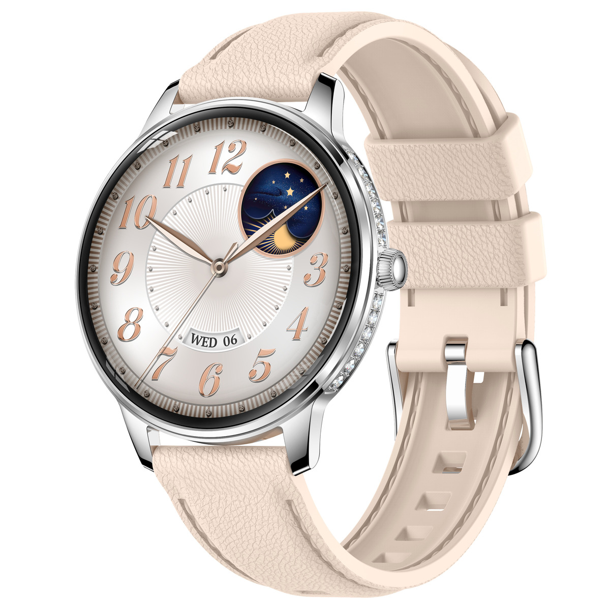 Смартгодинник UWatch Smart Brilliant Slim Silver Rubber 1.19 AMOLED, сріблястий, 2 ремінці — фото 1