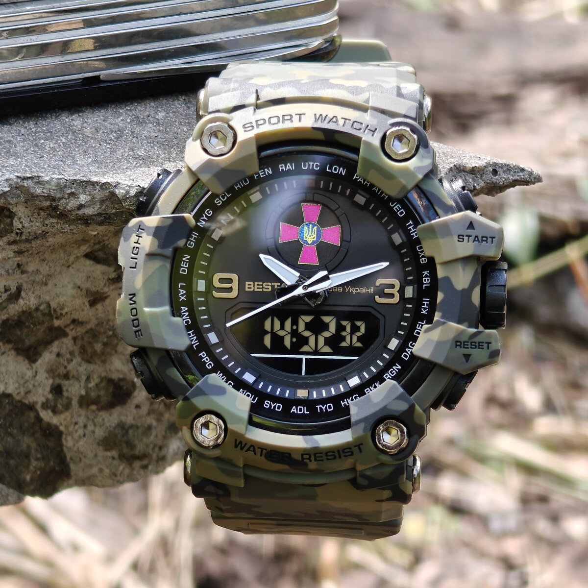 Чоловічий годинник Besta United Brave ЗСУ 2428 мілітарі, кварцовий, 50 мм — фото 2