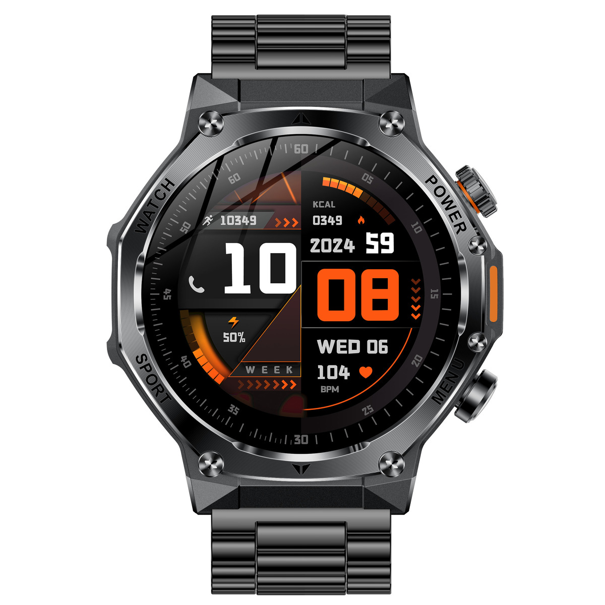 Смартгодинник UWatch Smart Surf X Pro Black Steel 1.8 OLED, чорний, 2 ремінці — фото 3