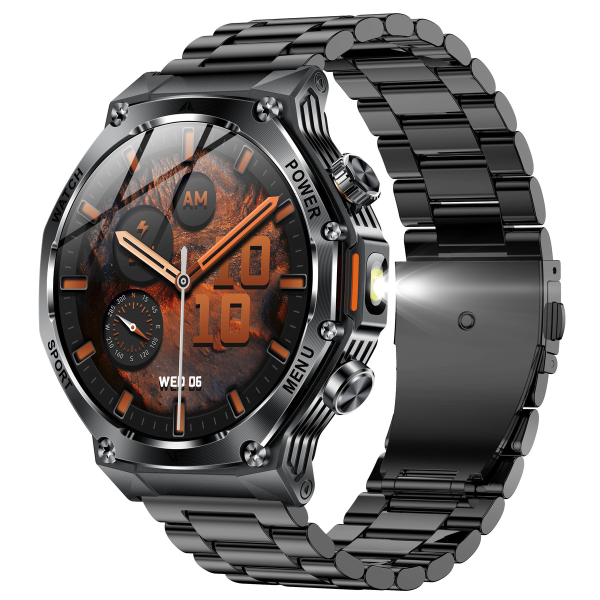 Смартгодинник UWatch Smart Surf X Pro Black Steel 1.8 OLED, чорний, 2 ремінці — фото 9